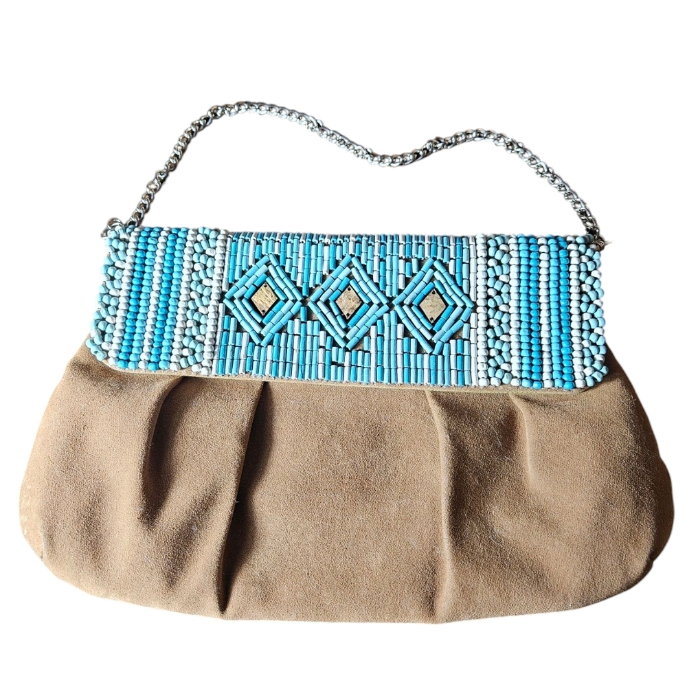 Chicos Kaleidescope Turquoise Beaded Purse.